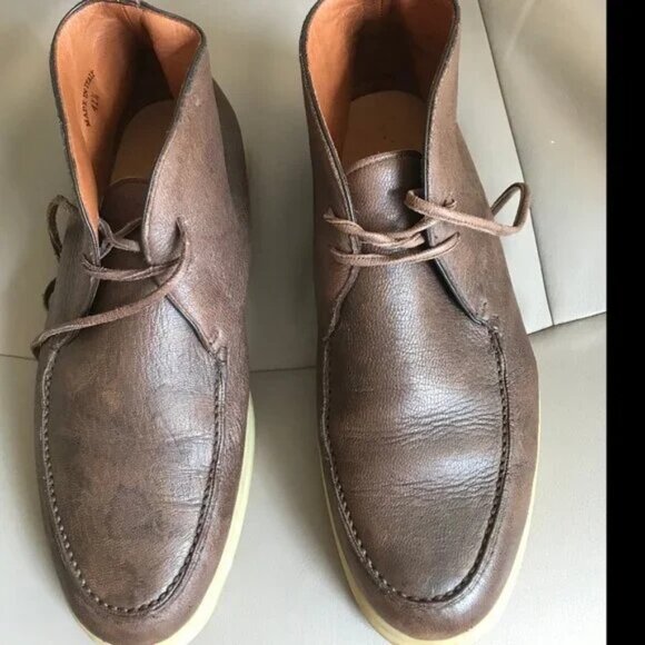 LORO PIANA Men's Walk LEATHER Chukka Boots EU 41.5, US 8 - Picture 6 of 6
